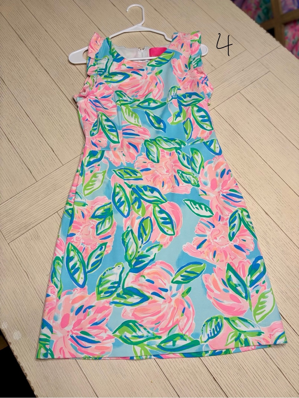 Lilly Pulitzer Pink & Aqua Floral Sleeveless Shift Dress